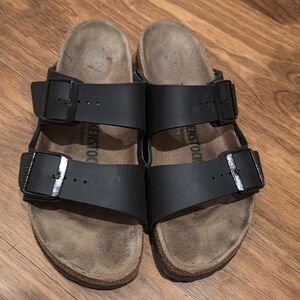Birkenstock Women's Black Leather Sandals